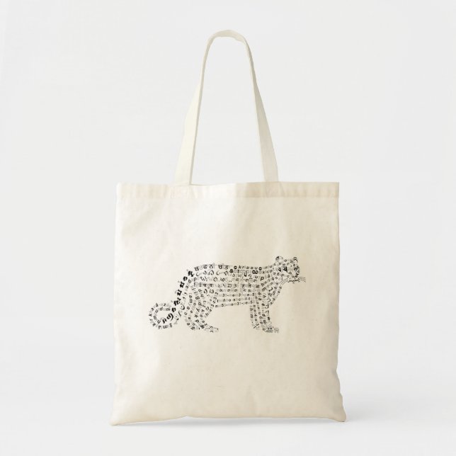 World Word Snow Leopard-Tasche Tragetasche (Vorne)