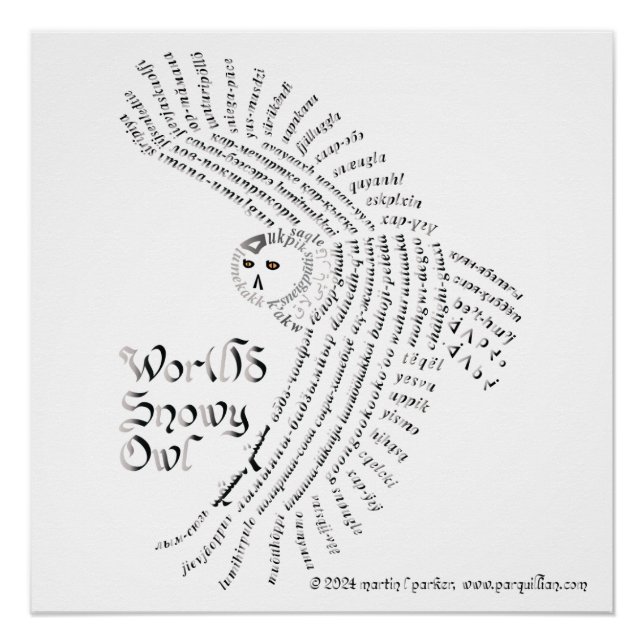 World Word Snowy Owl Poster (Vorderseite)