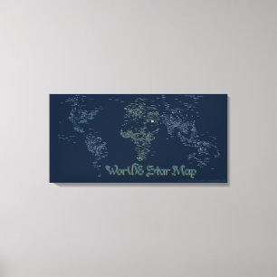 World Word Star Map Canvas Print Leinwanddruck