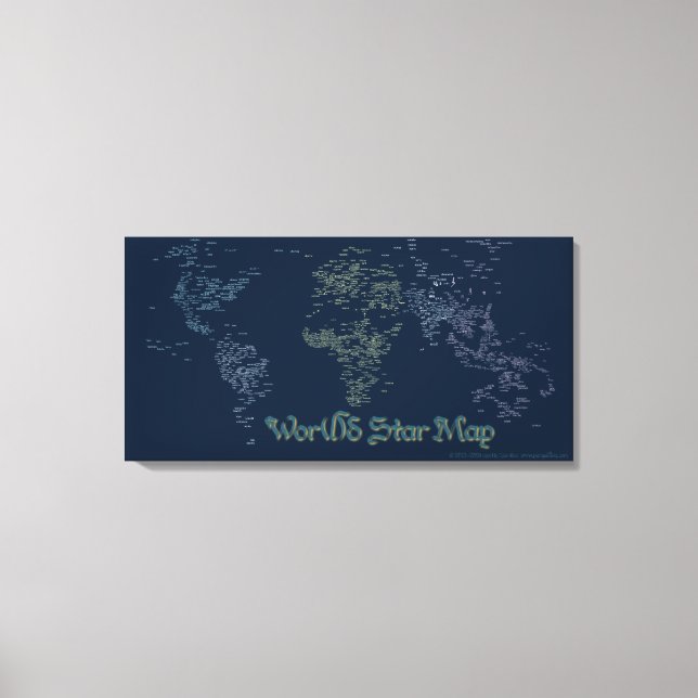 World Word Star Map Canvas Print Leinwanddruck (Vorderseite)
