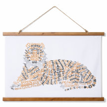 World Word Tiger Tapestry