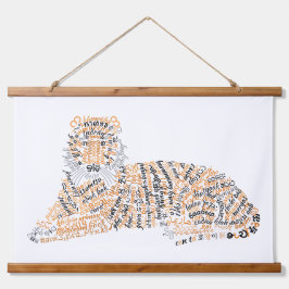 World Word Tiger Tapestry Wandteppich Mit Holzrahmen