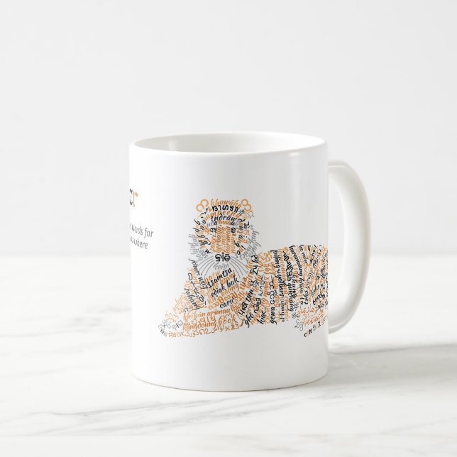 World Word Tiger Tasse (VorderseiteRechts)