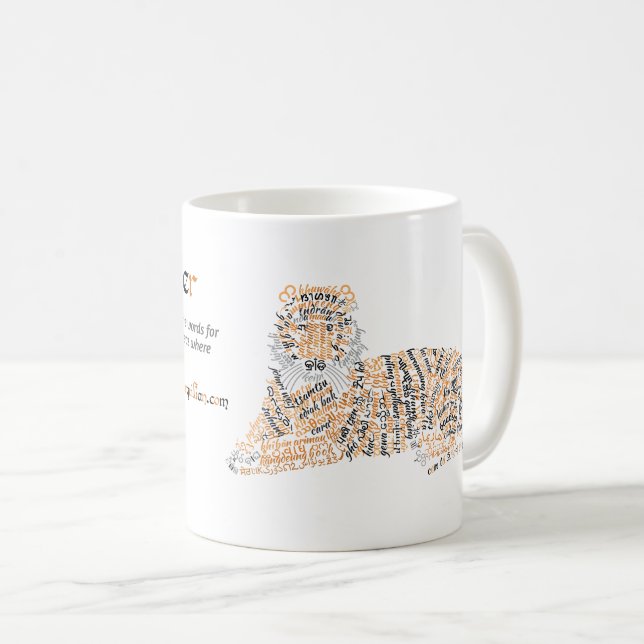 World Word Tiger Tasse (VorderseiteRechts)