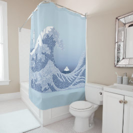 World Word Wave Shower Vorhang