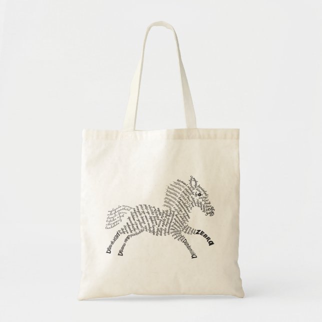 World Word Zebra-Tasche Tragetasche (Vorne)