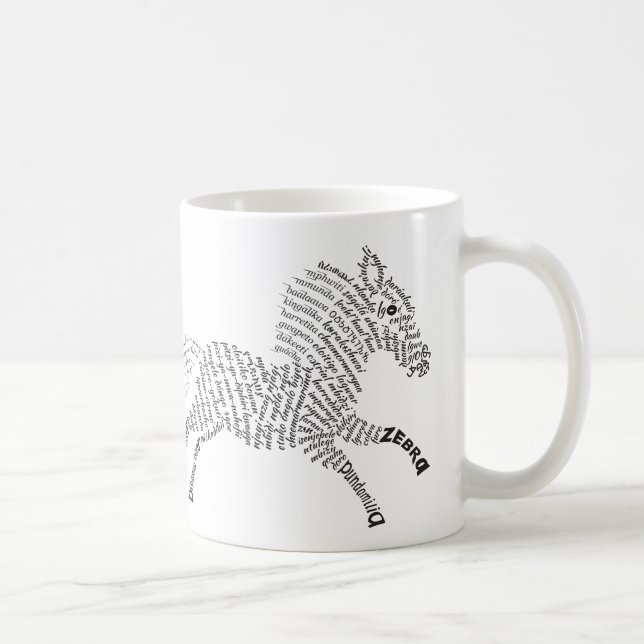 World Word Zebra-Tasse Kaffeetasse (Rechts)