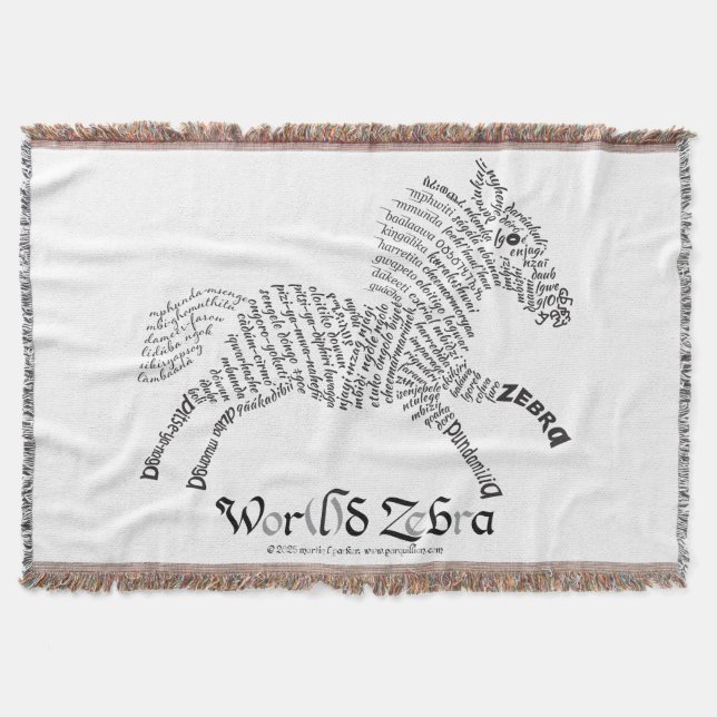 World Word Zebra Throw Blanket Decke (Vorderseite)