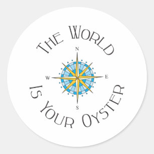 World Your Oyster Runder Aufkleber
