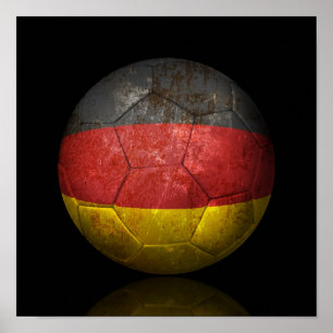 WorldGerman Flag Football Soccer Ball Poster