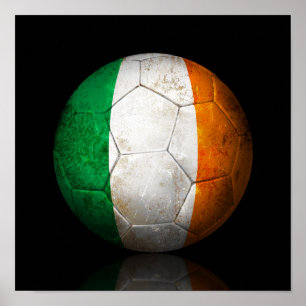 WorldIrish Flag Football Soccer Ball Poster