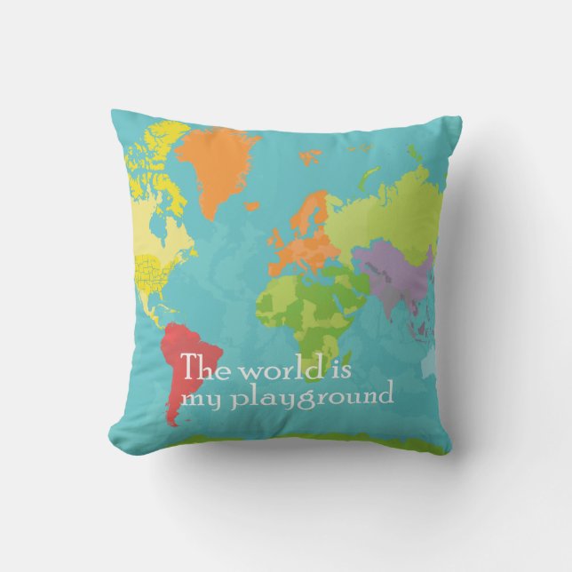 WorldMap_PillowCase Kissen (Vorderseite)