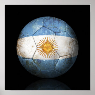 Worldof argentinische Flag Football Soccer Ball Poster