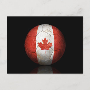 Worldof Canadian Flag Football Soccer Ball Postkarte
