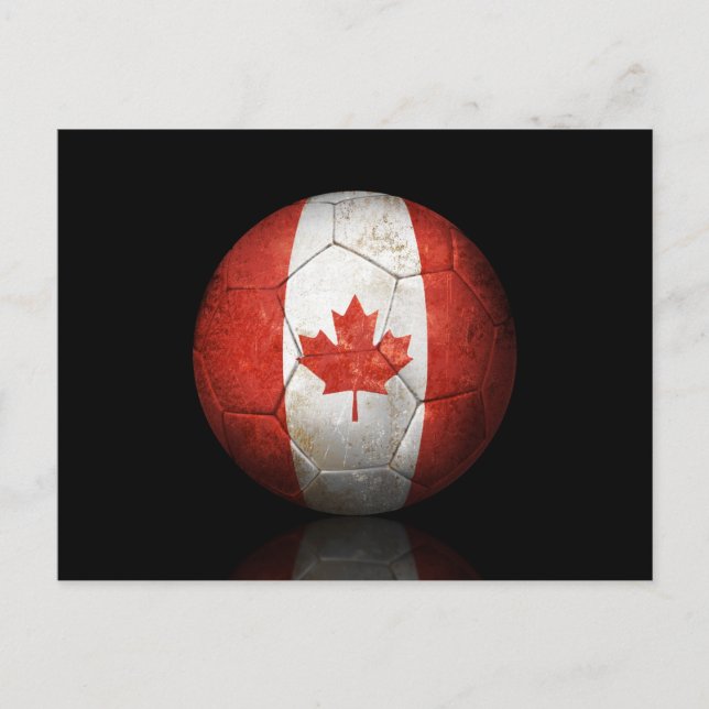 Worldof Canadian Flag Football Soccer Ball Postkarte (Vorderseite)