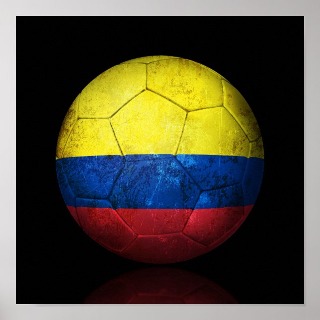 Worldof kolumbian Flag Football Soccer Ball Poster (Vorne)