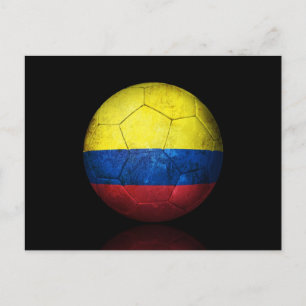 Worldof kolumbian Flag Football Soccer Ball Postkarte