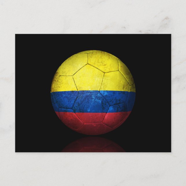 Worldof kolumbian Flag Football Soccer Ball Postkarte (Vorderseite)