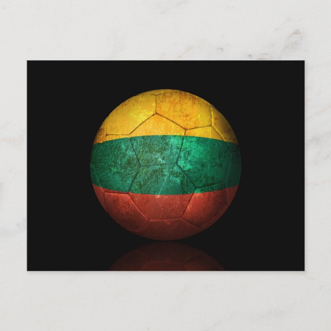 Worldof litauische Flag Football Soccer Ball Postkarte (Vorderseite)