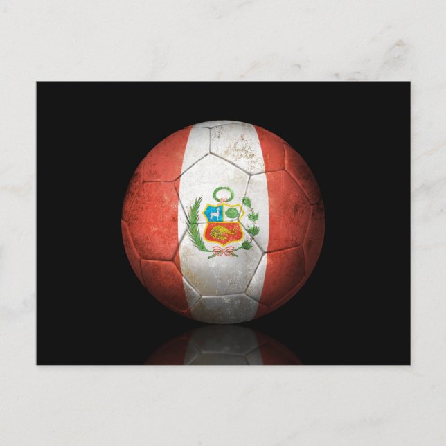 Worldof Peruvian Flag Football Soccer Ball Postkarte (Vorderseite)