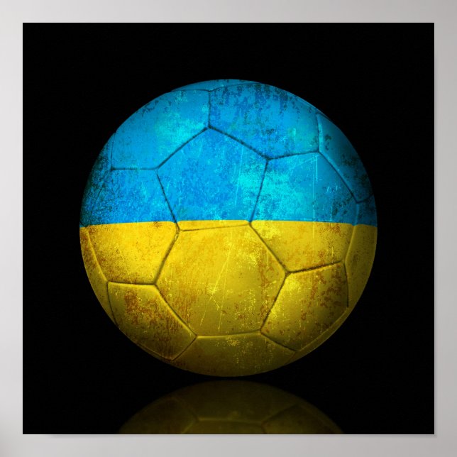 Worldof Ukrainian Flag Football Soccer Ball Poster (Vorne)