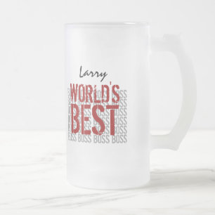 World's Best Boss Grunge Lettering Individuelle Na Mattglas Bierglas