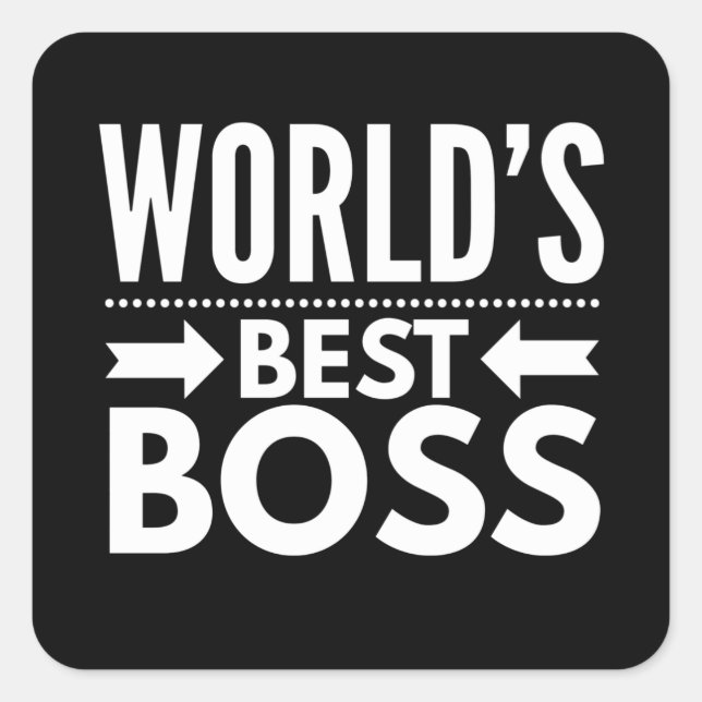 Worlds Best Boss Quadratischer Aufkleber (Vorderseite)