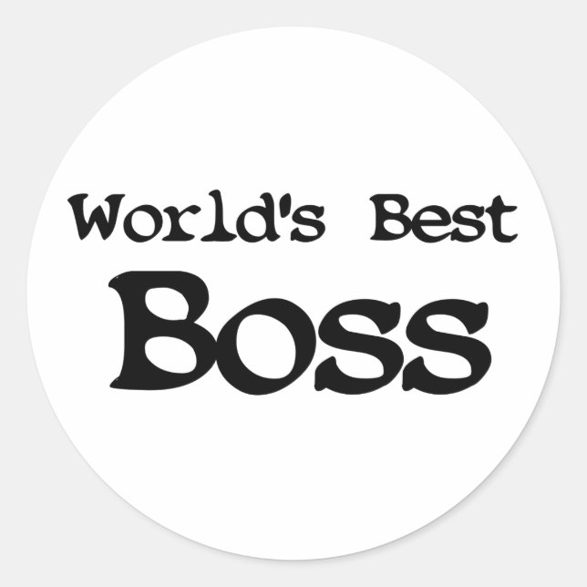 Worlds Best Boss Runder Aufkleber (Vorderseite)