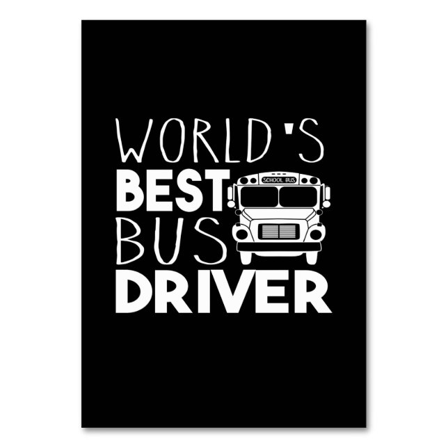 World's Best Bus Driver Tischnummer (Vorderseite)