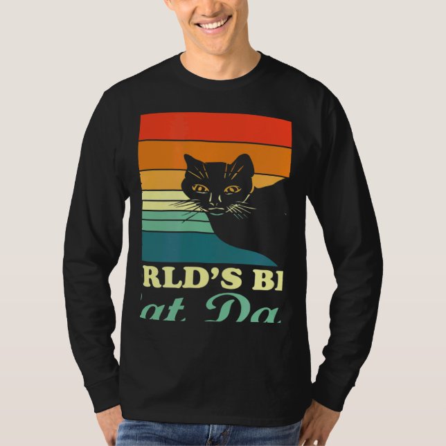 World's Best Cat Dad Cat Dad Retro Style T-Shirt (Vorderseite)