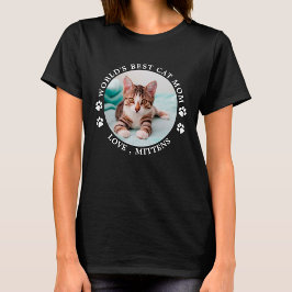 World's Best Cat Mom Personalized Cute Pet Foto T-Shirt