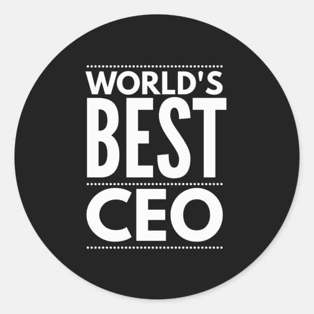 Worlds Best CEO Runder Aufkleber (Vorderseite)
