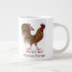 World's Best Chicken Bauer Fun Quote Rooster Jumbo-Tasse