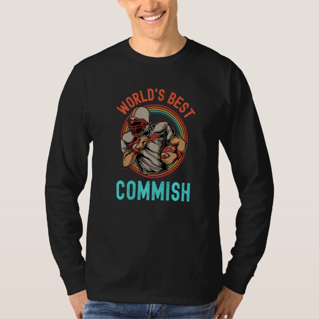 Worlds Best Commish Fantasy Football Commissioner  T-Shirt (Vorderseite)
