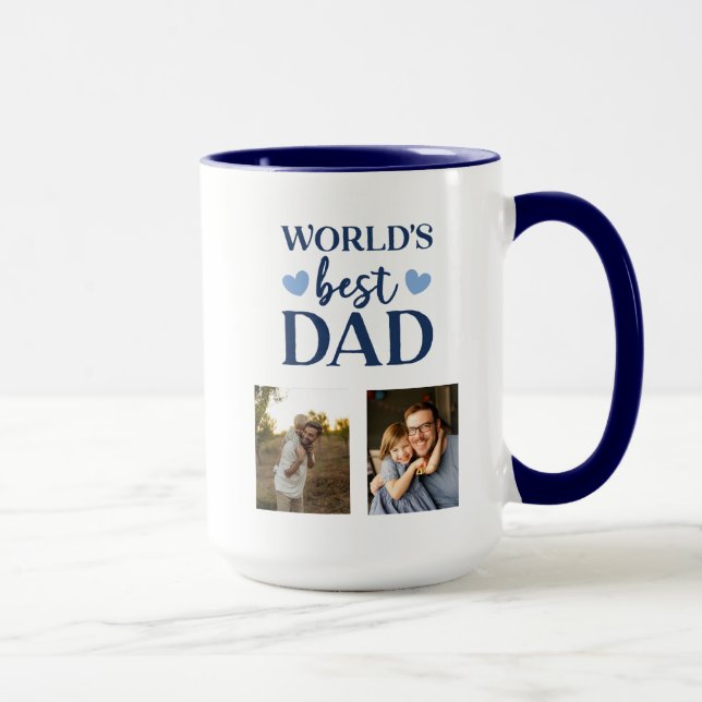 World's Best Dad 2 photo collage coffe Mug Tasse (Rechts)