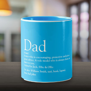 World's Best Dad Daddy Father Definition Sky Blue Zweifarbige Tasse