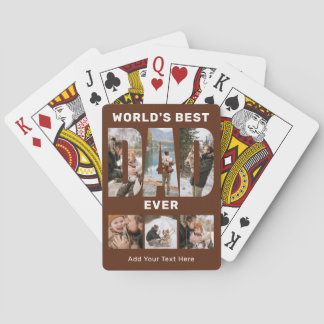 World's Best Dad Ever Custom 6 Photo Brown Spielkarten