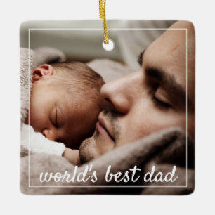 World's Best Dad Photo Keramikornament