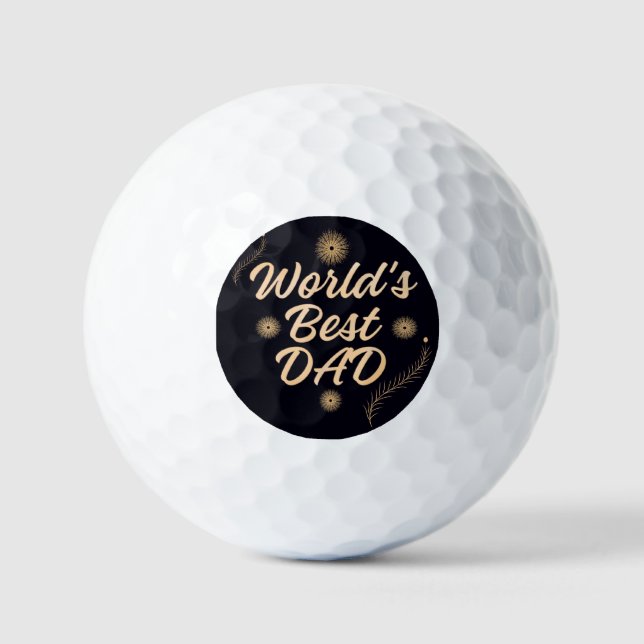 World's Best Dad  Simple Typography Fathers Golfball (Vorderseite)