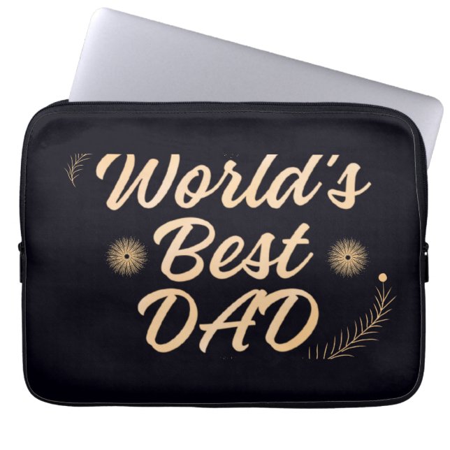 World's Best Dad  Simple Typography Fathers Laptopschutzhülle (Vorderseite)