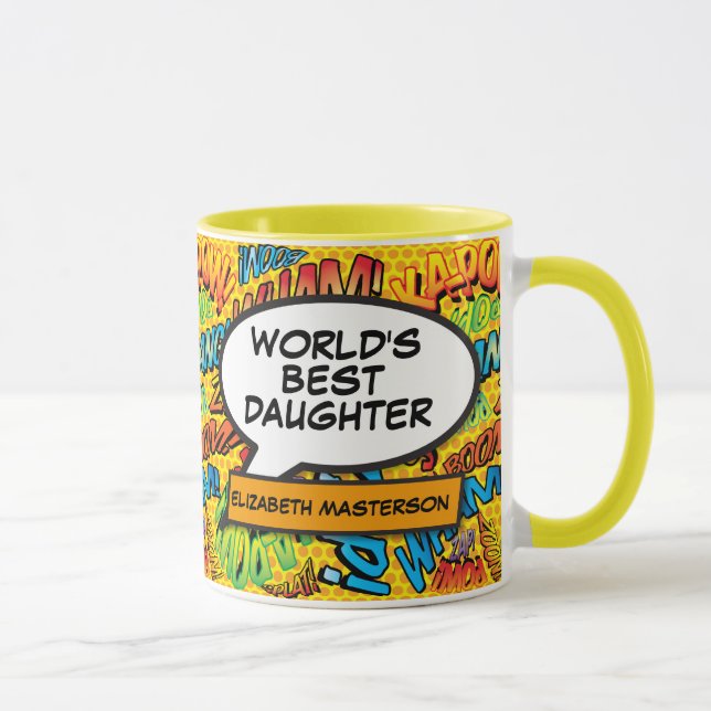 World's Best Daughter Fun Modern Comic Book Tasse (Rechts)