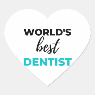 World's Best Dentist 2 Herz-Aufkleber