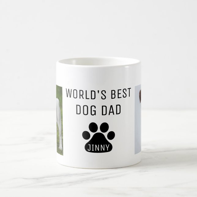 World's Best Dog Dad, Custom Foto and Name, Kaffeetasse (Mittel)