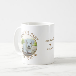 World's Best Dog Dad Gold Personalized Name Photo Kaffeetasse