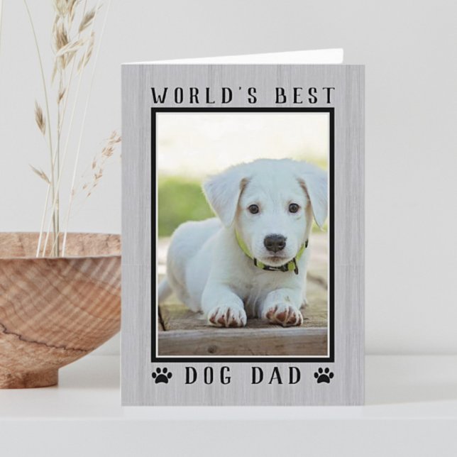 World's Best Dog Dad Rustic Father's Day Foto Karte (This cover image doesn't change with your customization.)