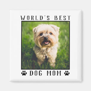 World's Best Dog Mom Paw Prints Foto Frame Magnet
