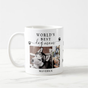 Worlds Best Dog Mom Paw Prints Monogram 3 Photo Kaffeetasse