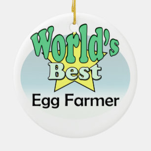 World's best Egg Farmer Keramikornament