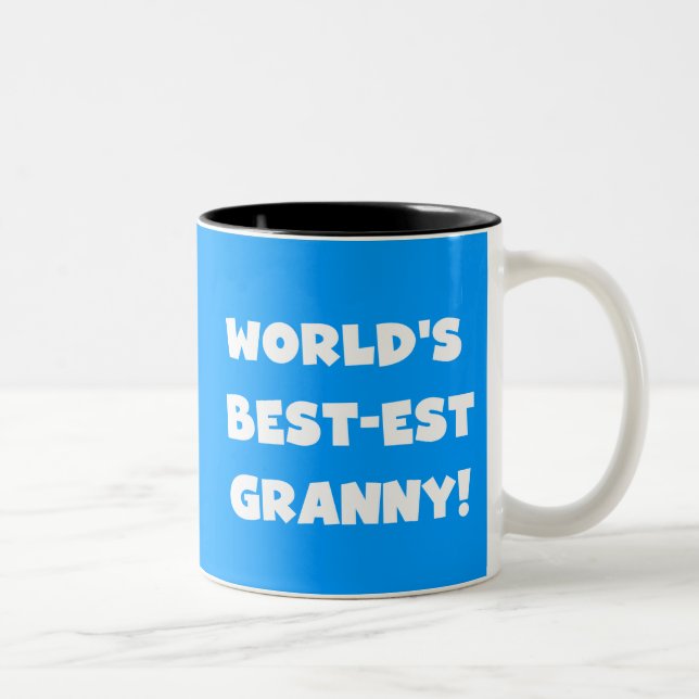 World's Best-est Granny White Text Tshirts Gifts Zweifarbige Tasse (Rechts)