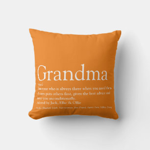 World's Best Ever Grandma Granny Definition Orange Kissen